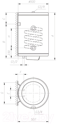 Накопительный водонагреватель Gorenje GBK100ORLNB6 - схема установки