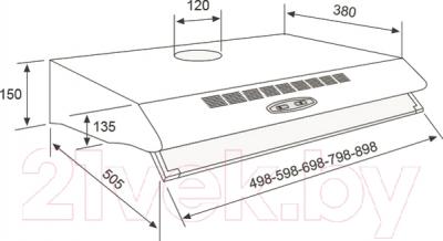 Вытяжка плоская Jetair Sunny/60 1M INX Al