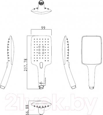 Лейка ручного душа Bravat Hand Shower-Square P70143CP