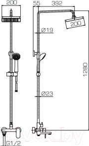 Душевая система Bravat Opal F6 F6125183CP-B