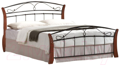 Двуспальная кровать Signal Atlanta 160x200 (античная черешня/черный)