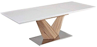 Обеденный стол Signal Alaras 160-220x90 (белый/дуб сонома) - 