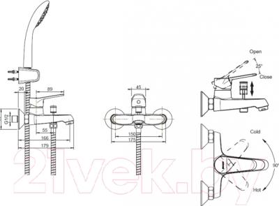 Комплект смесителей Bravat Eco-K F00313C - схема