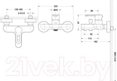 Комплект смесителей Bravat Stream-D F00317 - схема