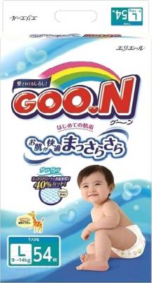 Подгузники детские Goo.N L 9-14кг (54шт)