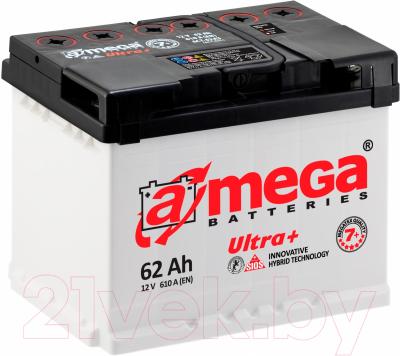 Автомобильный аккумулятор A-mega Ultra Plus 6СТ-62 R (62 А/ч)