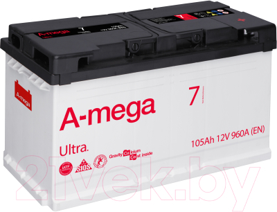 Автомобильный аккумулятор A-mega Ultra 105 R (105 А/ч)