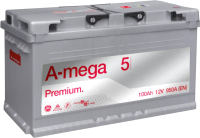 Автомобильный аккумулятор A-mega Premium 6СТ-100-А3 R (100 А/ч) - 