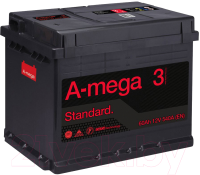 Автомобильный аккумулятор A-mega Standard 60 R (60 А/ч)