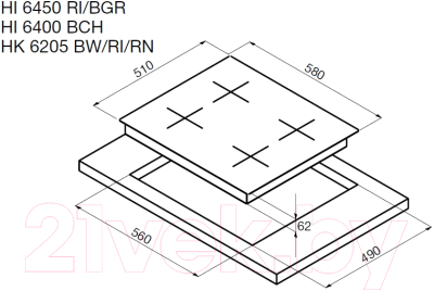 Электрическая варочная панель Korting HK6205RN