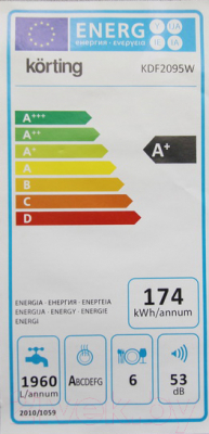 Посудомоечная машина Korting KDF2095W