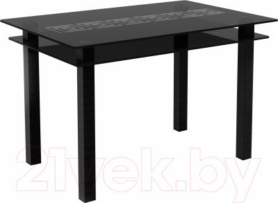 Обеденный стол Artglass Кристалл Меандр (серый/черный)