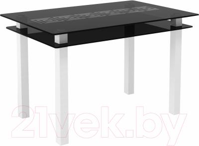 Обеденный стол Artglass Кристалл Меандр (серый/белый)