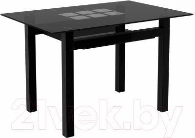 Обеденный стол Artglass Tornado 120 Квадраты (серый/черный)