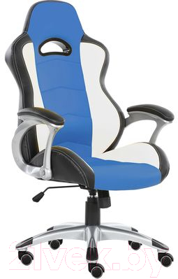 Кресло геймерское Седия Tyrrell Eco (черный/белый/синий)