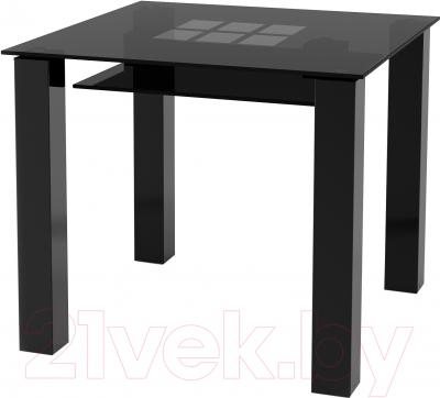 Обеденный стол Artglass Palermo 90 Квадраты (серый/черный)