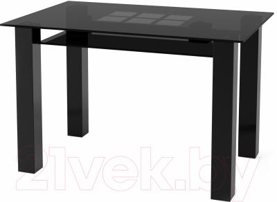 Обеденный стол Artglass Palermo 120 Квадраты (серый/черный)