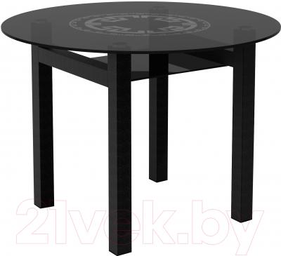 Обеденный стол Artglass Ringo Cleo Круг (серый/черный)