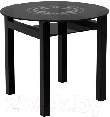 Обеденный стол Artglass Ringo Cleo 90 Круг (серый/черный)