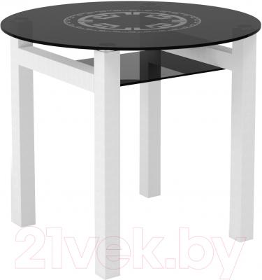 Обеденный стол Artglass Ringo Cleo 90 Круг (серый/белый)