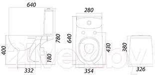 Унитаз напольный Colombo Акцент скандинавский Optima 2 Soft Close S12852500 - схема