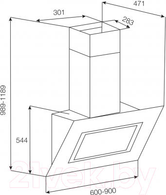 Вытяжка наклонная Korting KHC61080GN