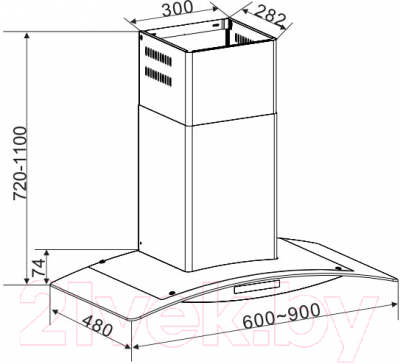 Вытяжка купольная Korting KHC6672X