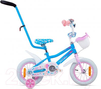 Детский велосипед с ручкой AIST Wiki 12 (голубой)