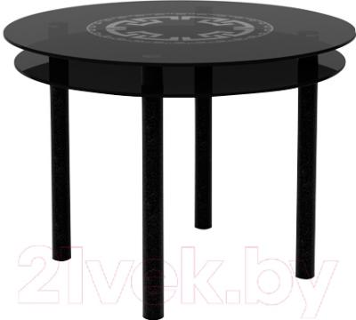 Обеденный стол Artglass Ringo Tale Круг (серый/черный)