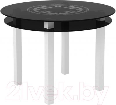 Обеденный стол Artglass Ringo Cristal Круг (серый/белый)