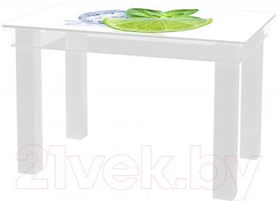 Обеденный стол Artglass Tandem 120 Лайм (белый)