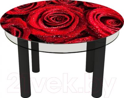 Обеденный стол Artglass Орхидея Розы (черный)