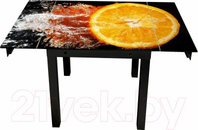 Обеденный стол Artglass Modus Апельсин (черный)