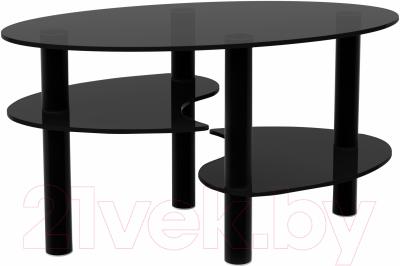 Журнальный столик Artglass Каскад (серый/черный)