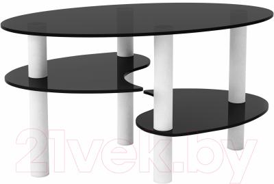 Журнальный столик Artglass Каскад (серый/белый)