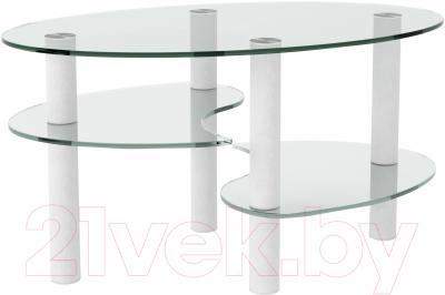 Журнальный столик Artglass Каскад (белый)