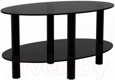 Журнальный столик Artglass Вальс (серый/черный)