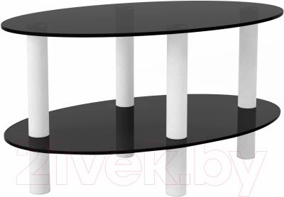 Журнальный столик Artglass Вальс (серый/белый)