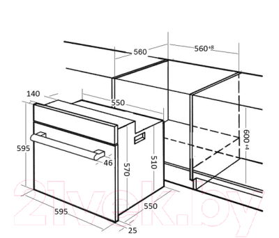 Газовый духовой шкаф Kuppersberg HGG 663 W