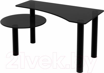 Журнальный столик Artglass Парус (серый/черный)