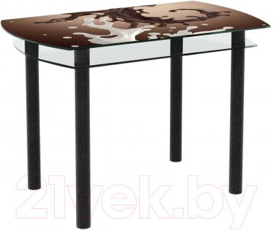 Обеденный стол Artglass Октава Шоколад (черный)