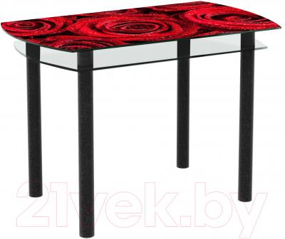 Обеденный стол Artglass Октава Розы (черный)