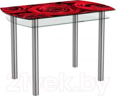 Обеденный стол Artglass Октава Розы (хром)