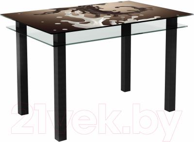 Обеденный стол Artglass Кристалл Шоколад (черный)