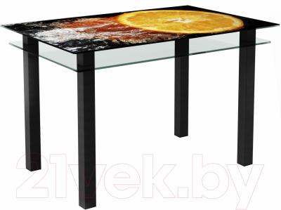 Обеденный стол Artglass Кристалл Апельсин (черный)