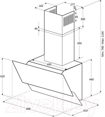 Вытяжка наклонная Kuppersberg F W910 B