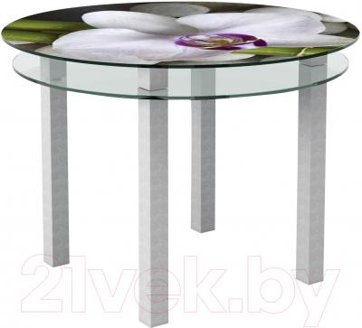 Обеденный стол Artglass Ringo Cristal Орхидея белая