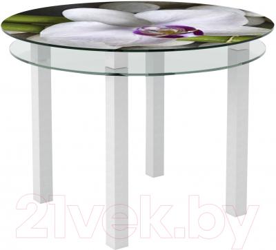 Обеденный стол Artglass Ringo Cristal Орхидея белая (белый)