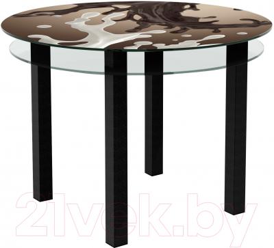 Обеденный стол Artglass Ringo Cristal Шоколад (черный)