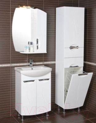 Шкаф с зеркалом для ванной Аква Родос Глория 55 ZGLP55R / АР0002082